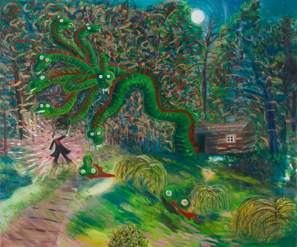 Gustave Weindorfer sleys the 9 headed hydra.